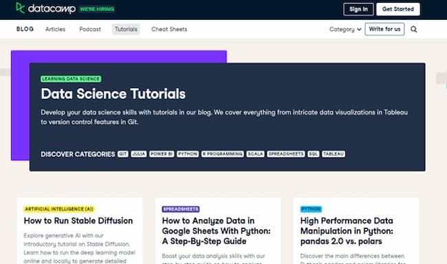 datacamp tutorials examples